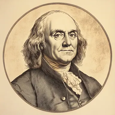 Engraved portrait of Benjamin Franklin