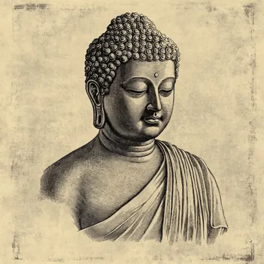 Engraved portrait of Buddha