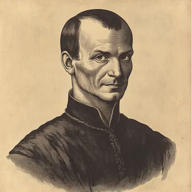 Engraved portrait of Machiavelli